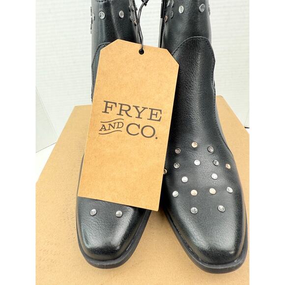 Frye And Co. Synclair Womens Size 6M Black Cowboy Ankle Boots Rhinestone Booties - Picture 5 of 12